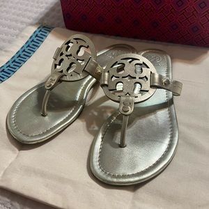 Tory Burch Miller Sandals Spark Gold Size 7.5